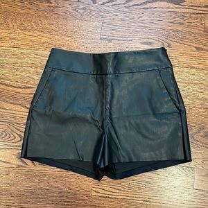 Express Faux Black Leather Shorts. Size 2.